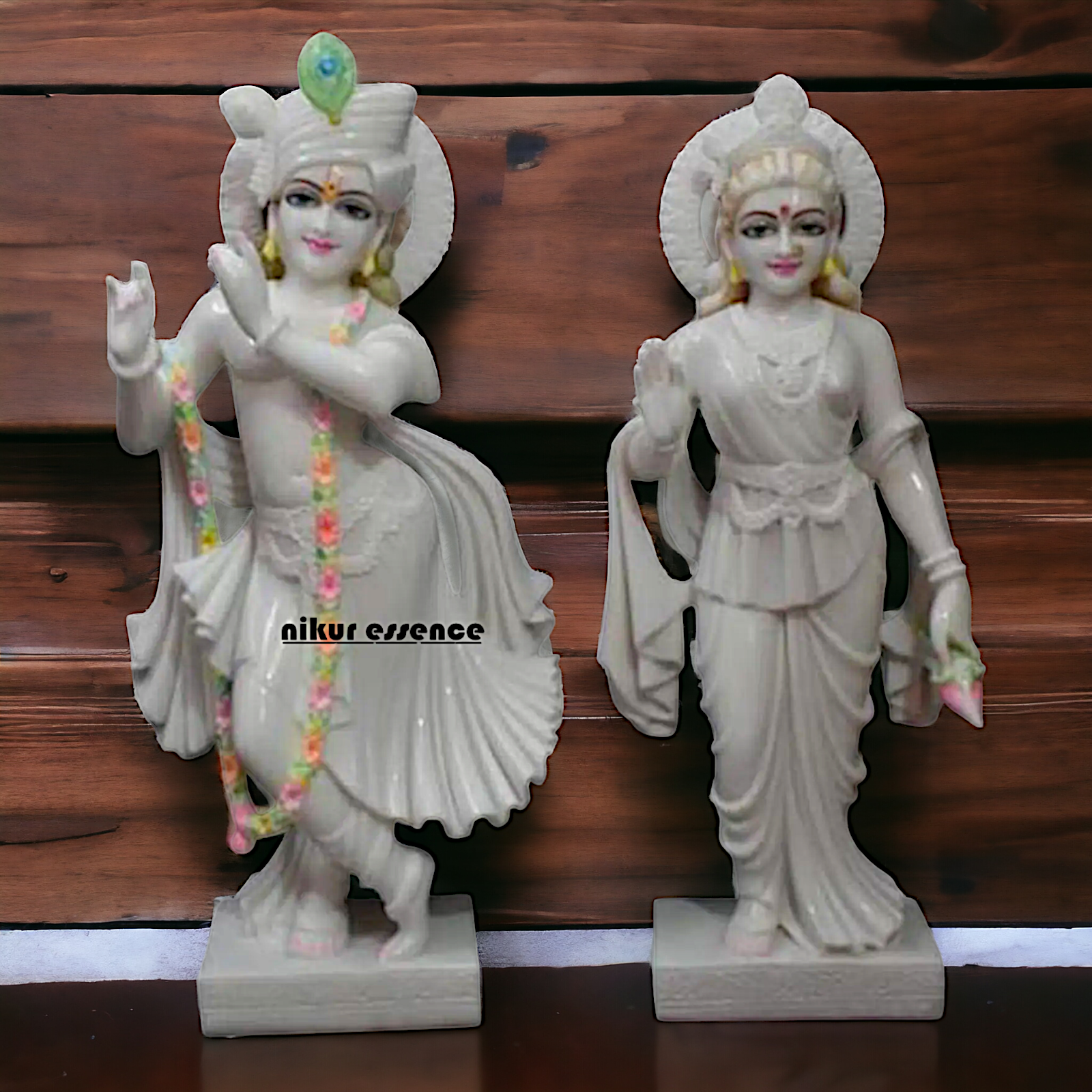 Large Radha Krishna Standing marble statue - 24 inches