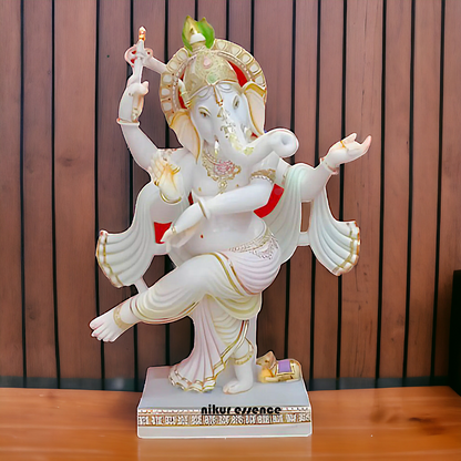 Large Ganesha dancing marble idol - 24 inches