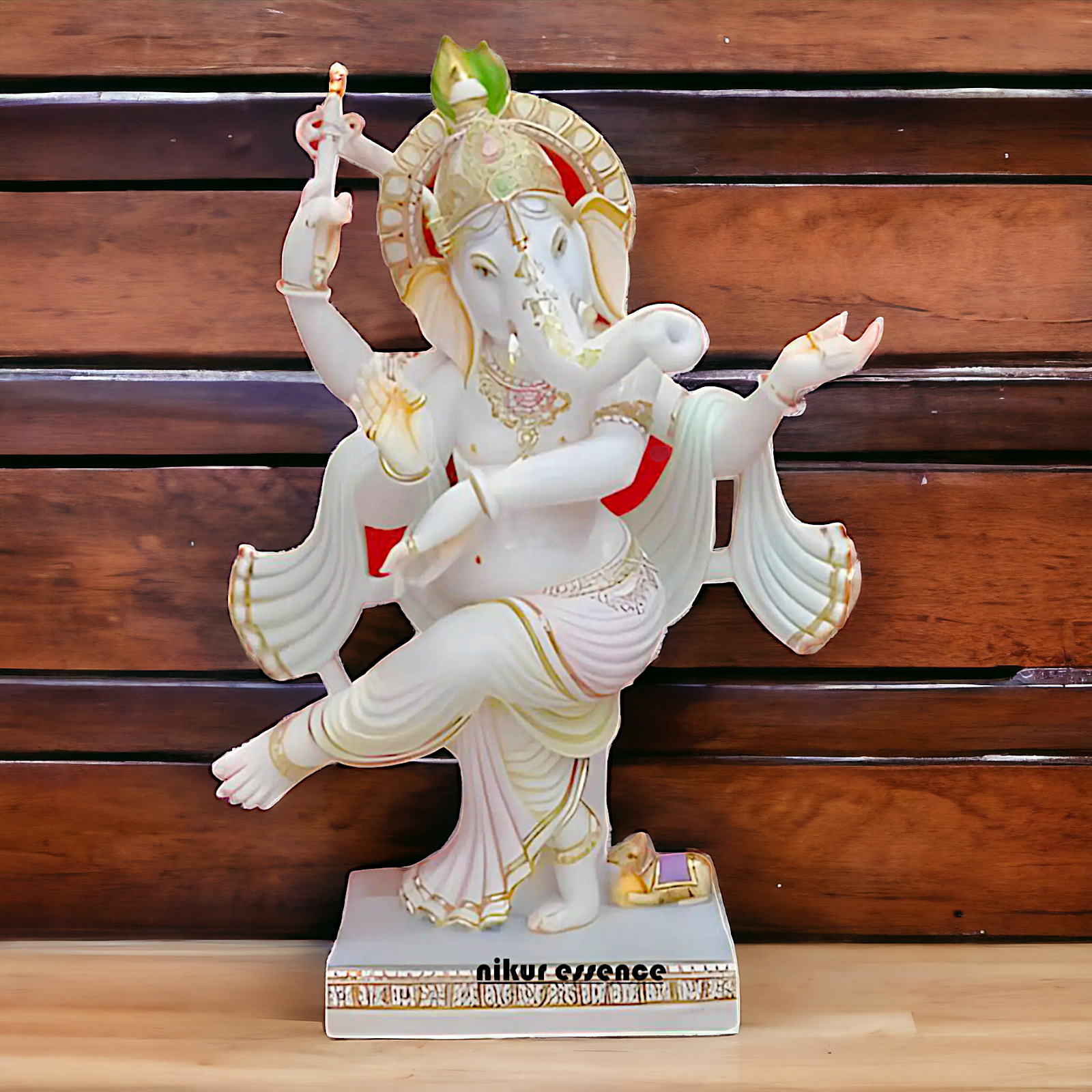 Large Ganesha dancing marble idol - 24 inches