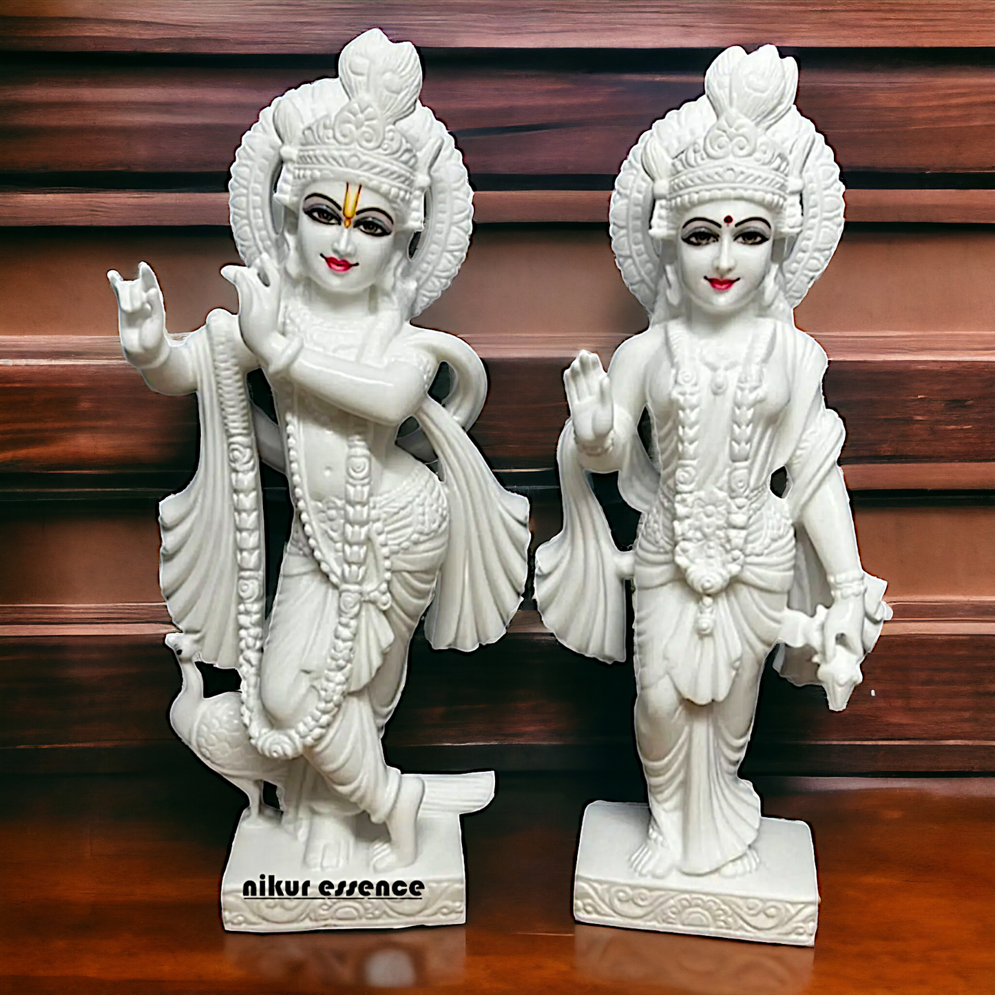 Radha Krishna Pure white Marble statue - 24 inches