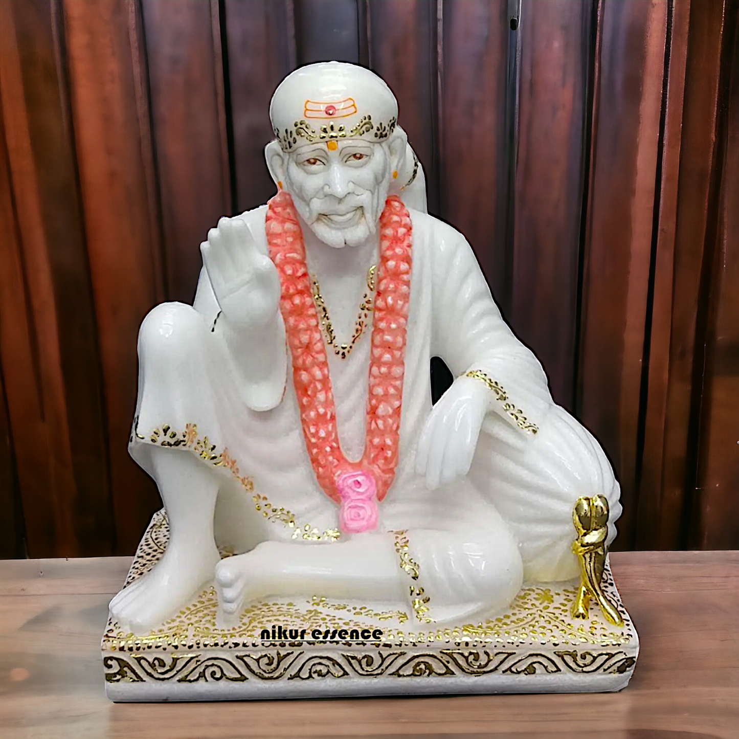 Sai Baba Seated Marble statue - 18 inches