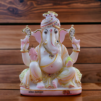 Marble Ganesha Vinayaka idol - 10 inches