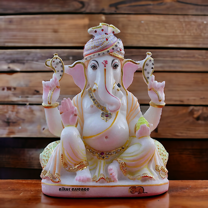 Marble Ganesha Vinayaka idol - 10 inches