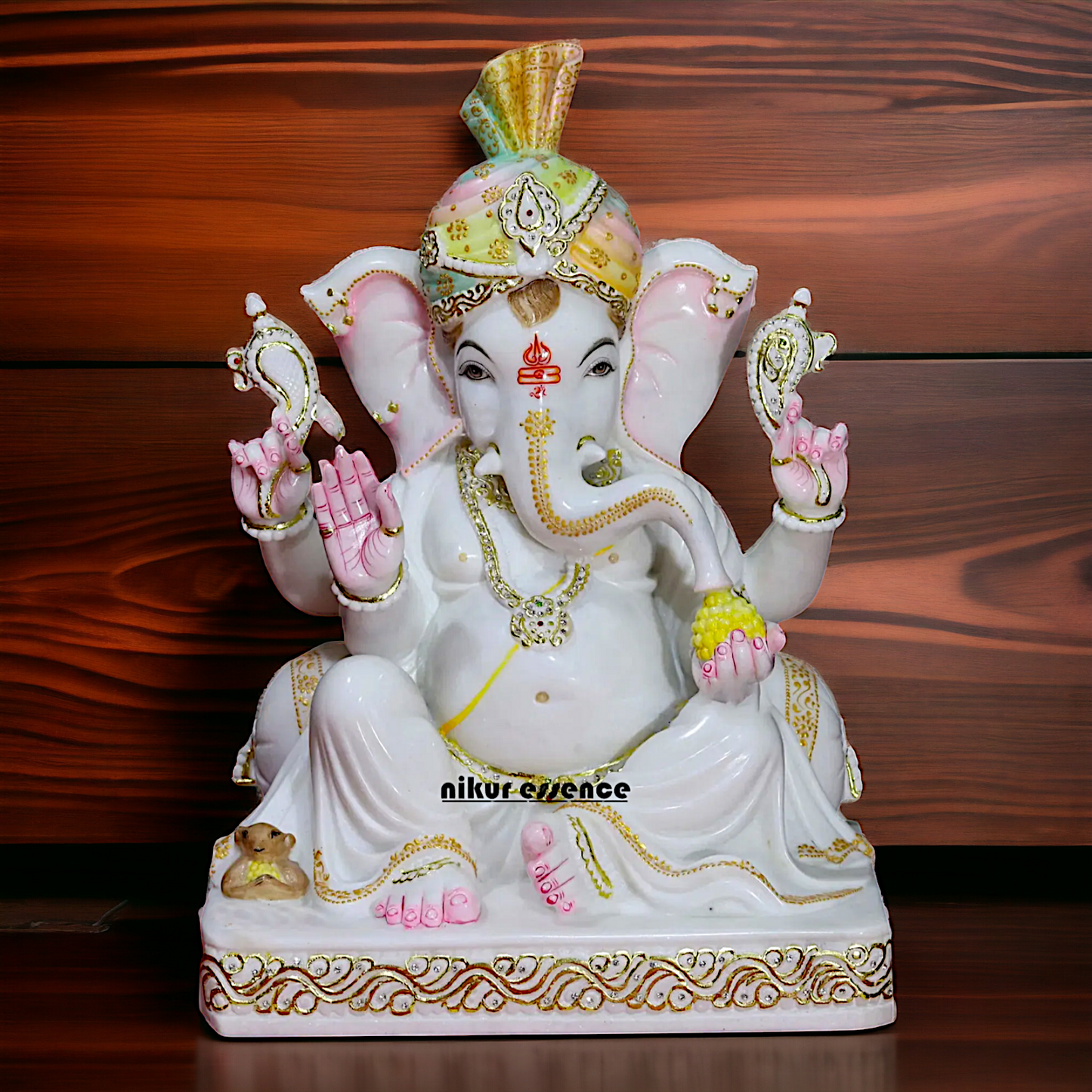 Large Ganesha Seated Marble idol - 2 Feet