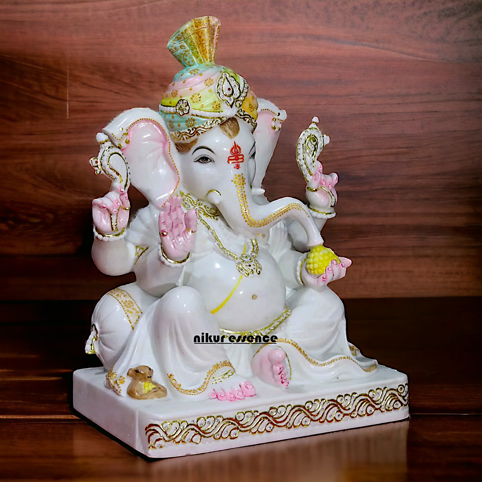 Large Ganesha Seated Marble idol - 2 Feet