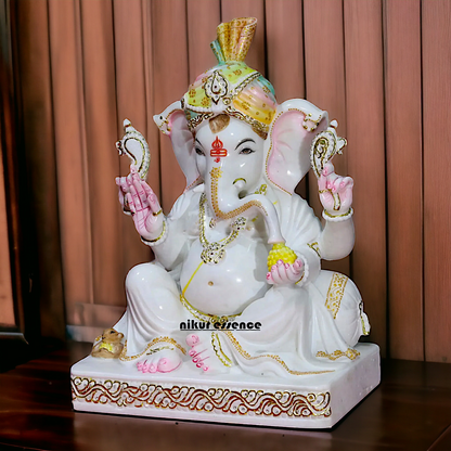 Large Ganesha Seated Marble idol - 2 Feet