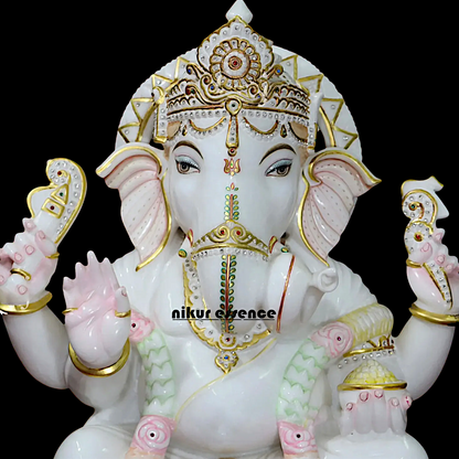 Large Ganesha Bhagwan Marble idol - 30 inches