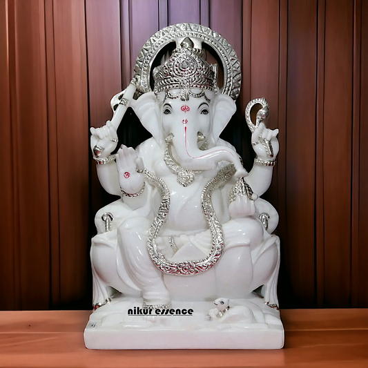 Big Vinayaka Seated on Singhasan statue - 21 inches