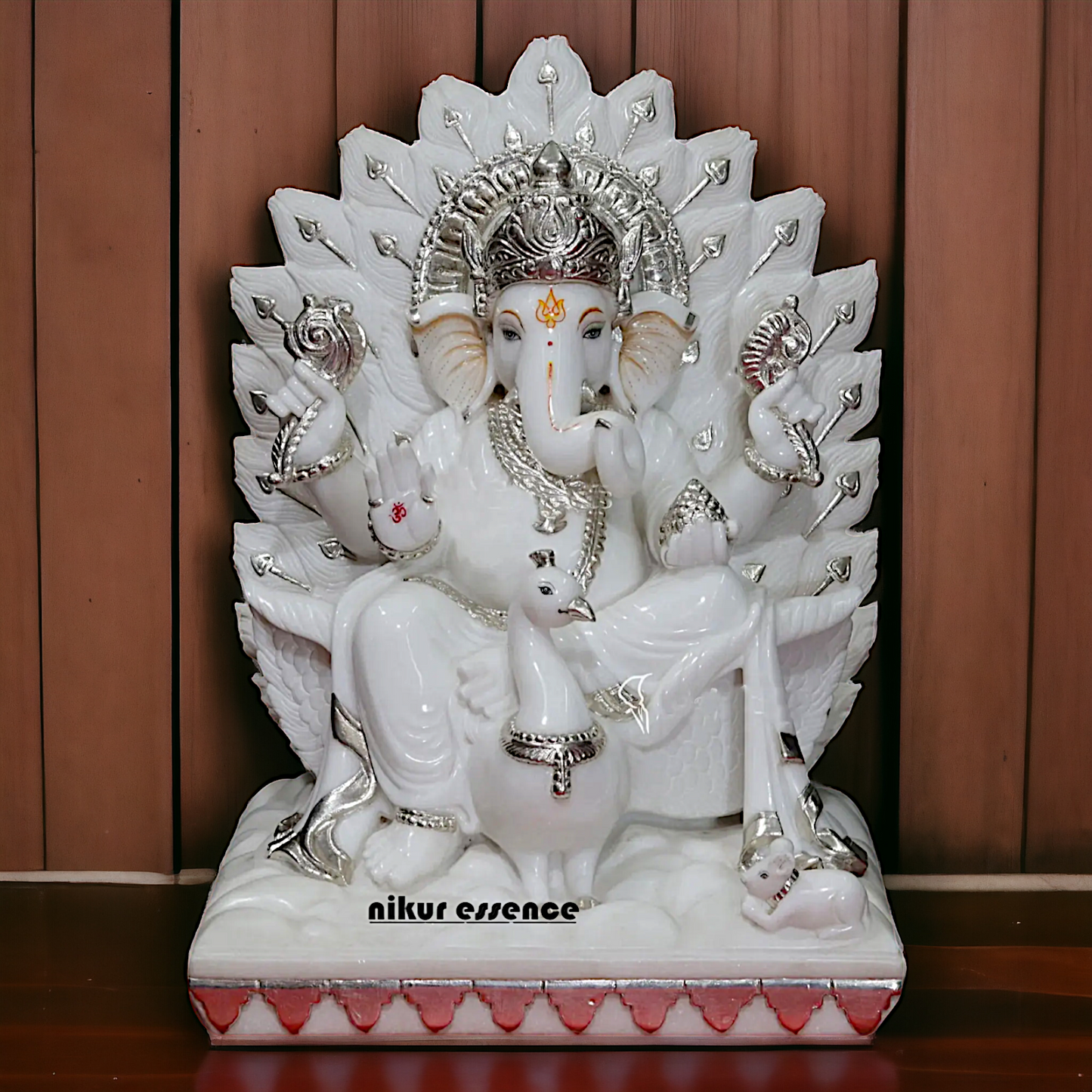 Large Ganesha seated on Peacock statue - 24 inches