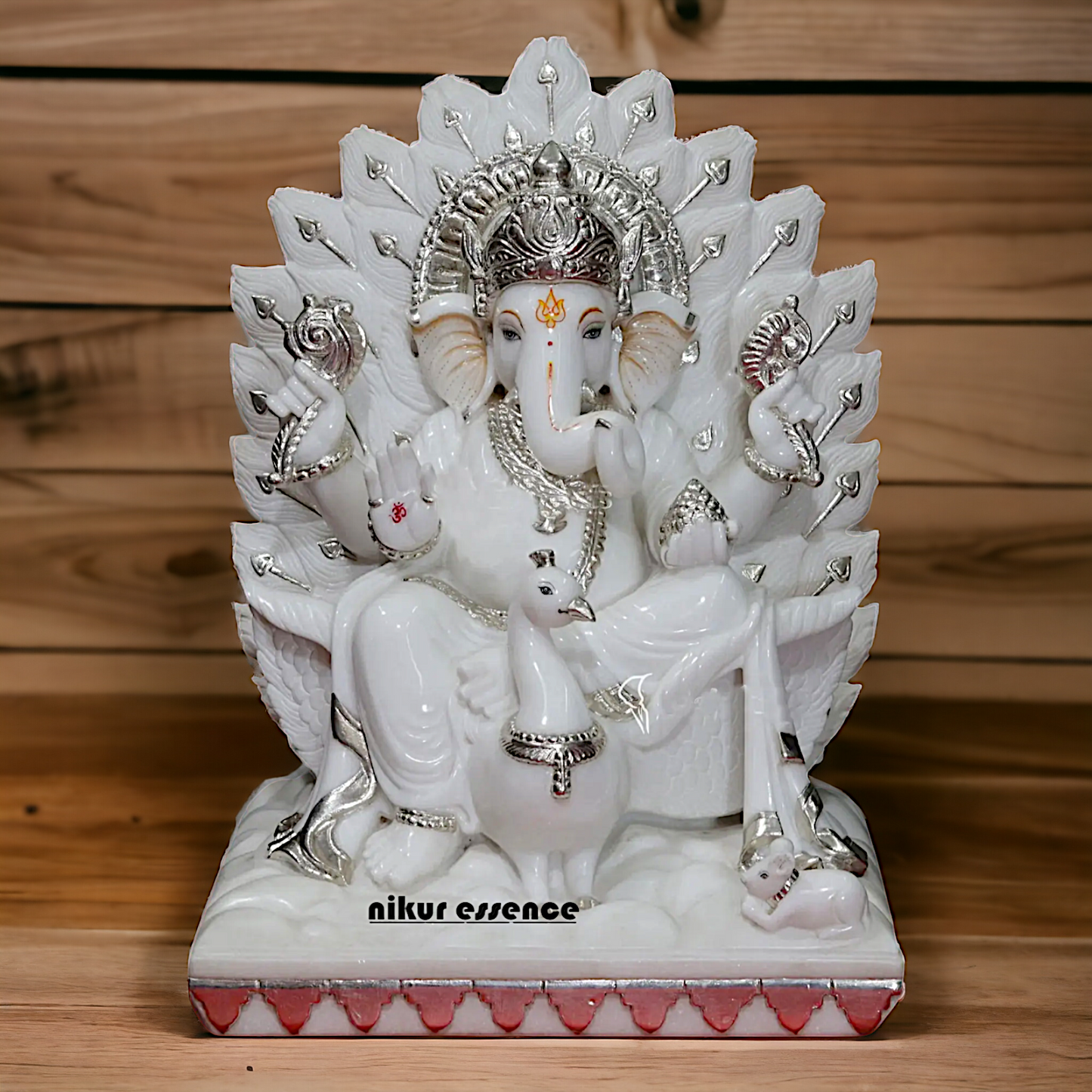 Large Ganesha seated on Peacock statue - 24 inches