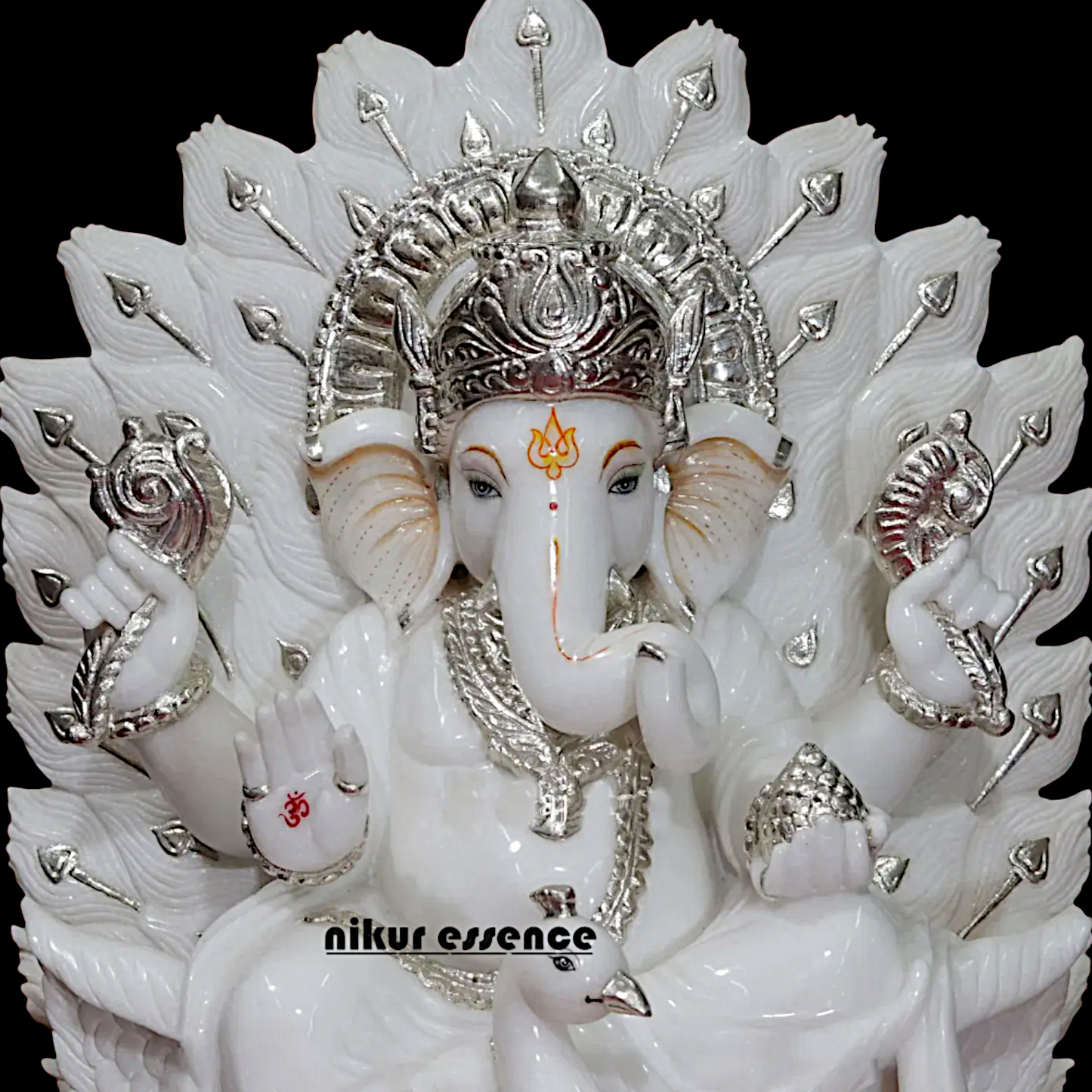 Large Ganesha seated on Peacock statue - 24 inches