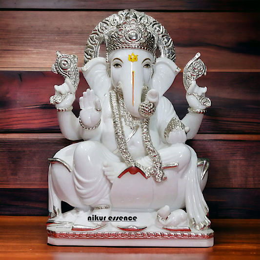 Large Ganesha seated on Lotus beautiful idol- 24 inches