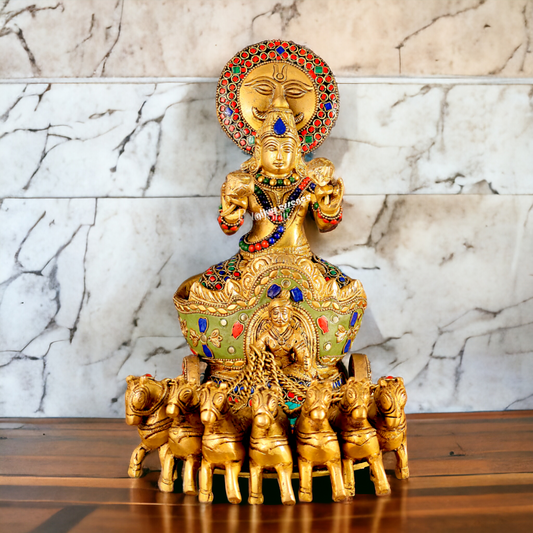 Surya Rath Brass with Stone Work idol - 12 inches