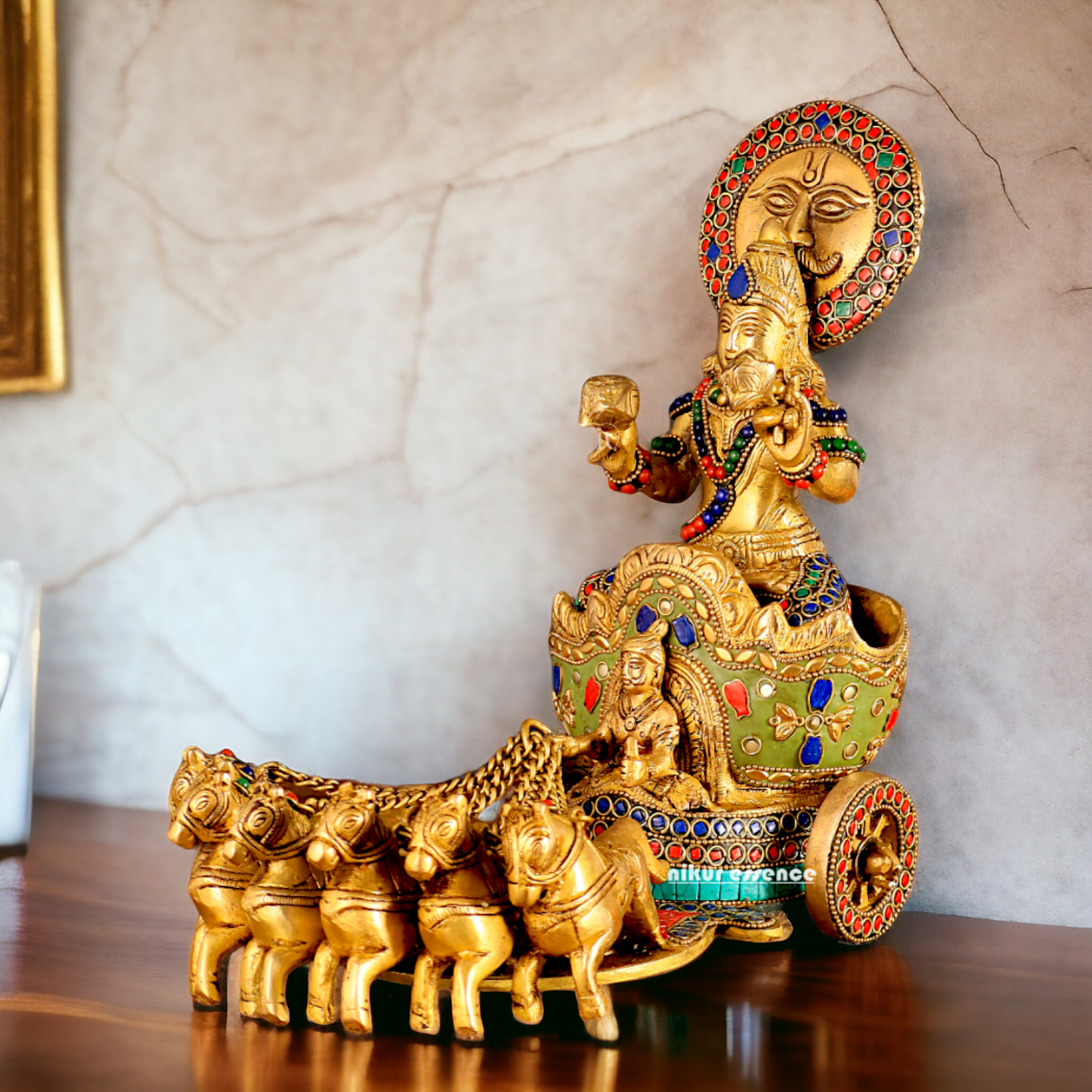 Surya Rath Brass with Stone Work idol - 12 inches