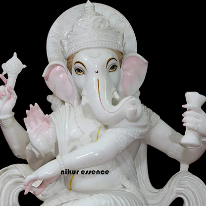 Big Ganesha Dancing Marble idol - 36 inches