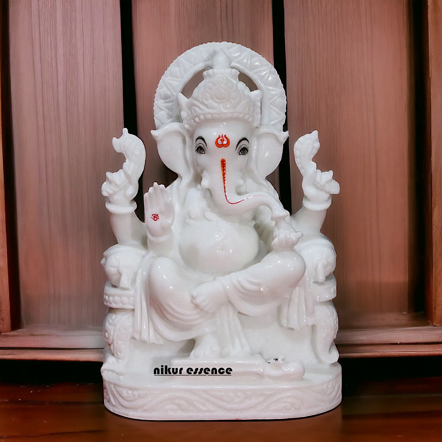 Pure Marble Ganesha Meditation Marble idol - 12 inches