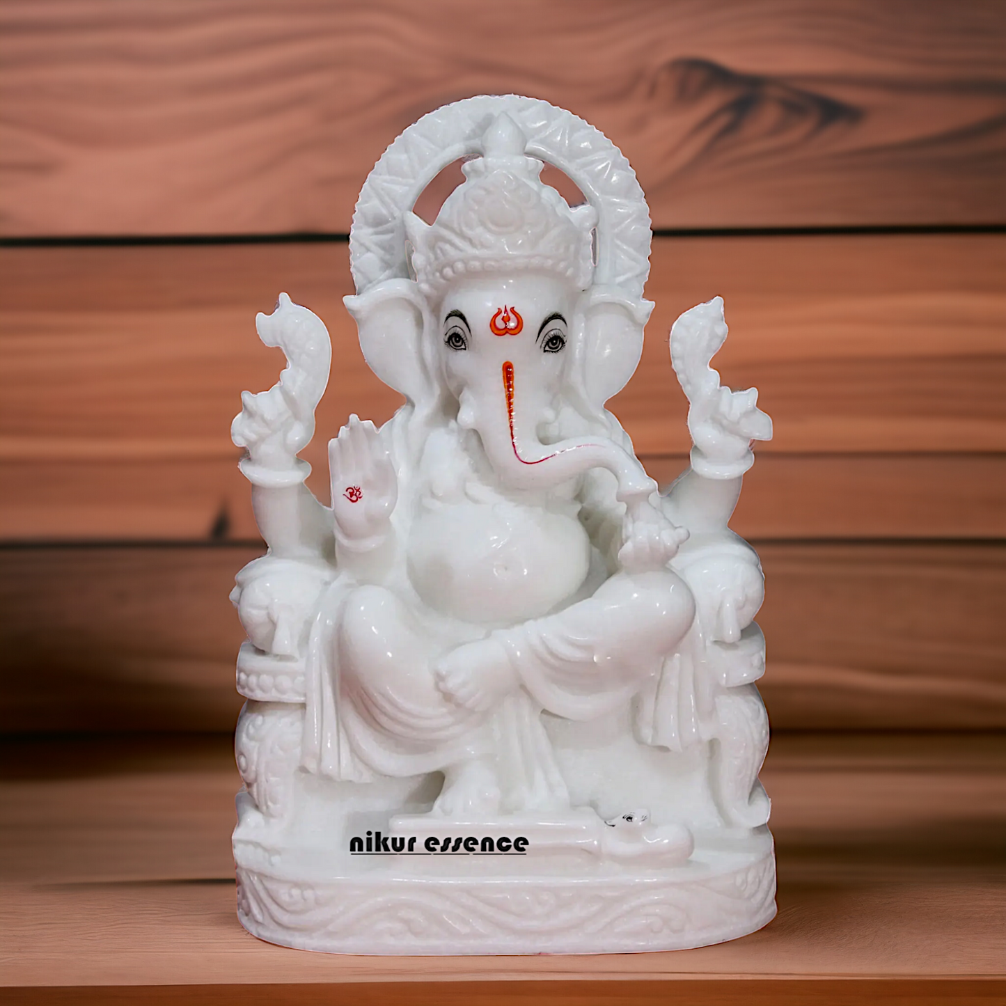 Pure Marble Ganesha Meditation Marble idol - 12 inches