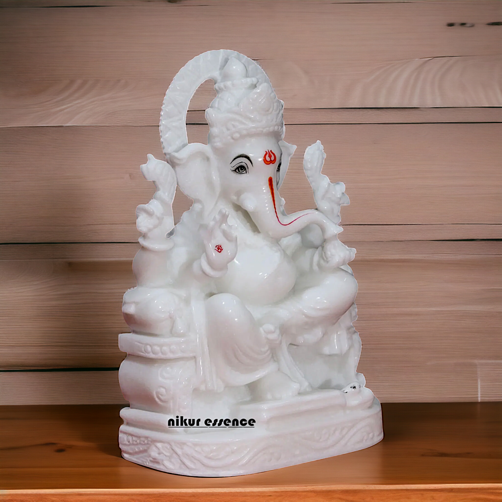 Pure Marble Ganesha Meditation Marble idol - 12 inches