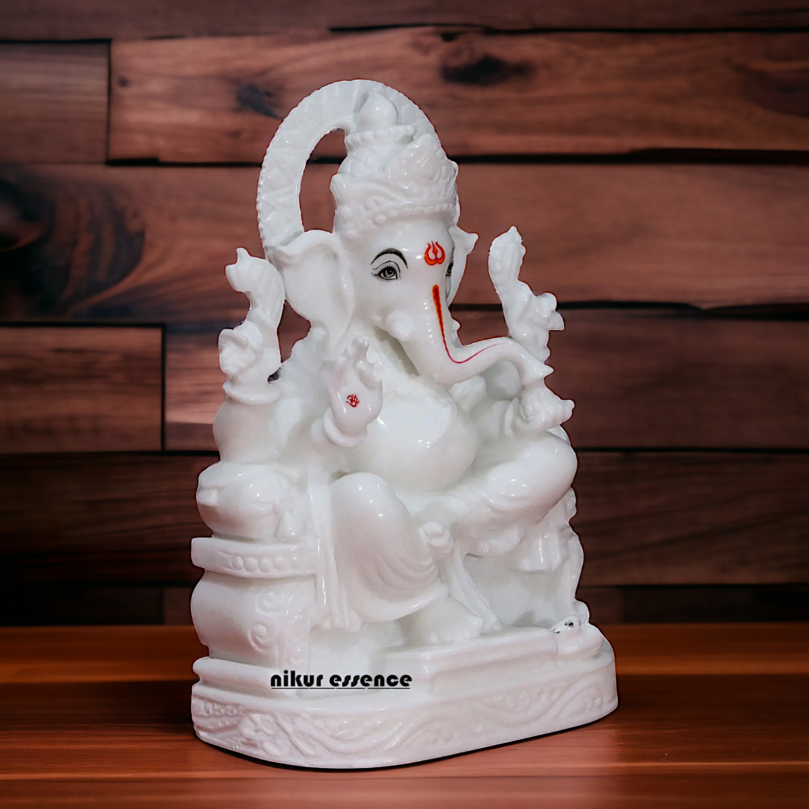 Pure Marble Ganesha Meditation Marble idol - 12 inches