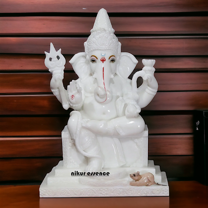 White Marble Ganesha statue - 18 inches