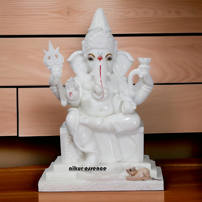 White Marble Ganesha statue - 18 inches