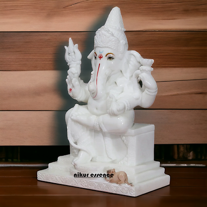 White Marble Ganesha statue - 18 inches