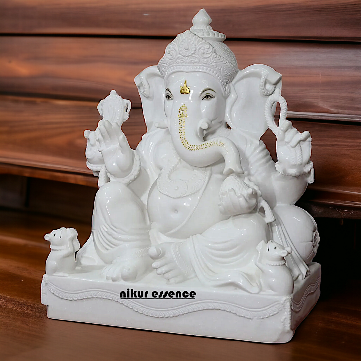 Big Vinayaka Ganesha Sitting marble statue - 36 Inches