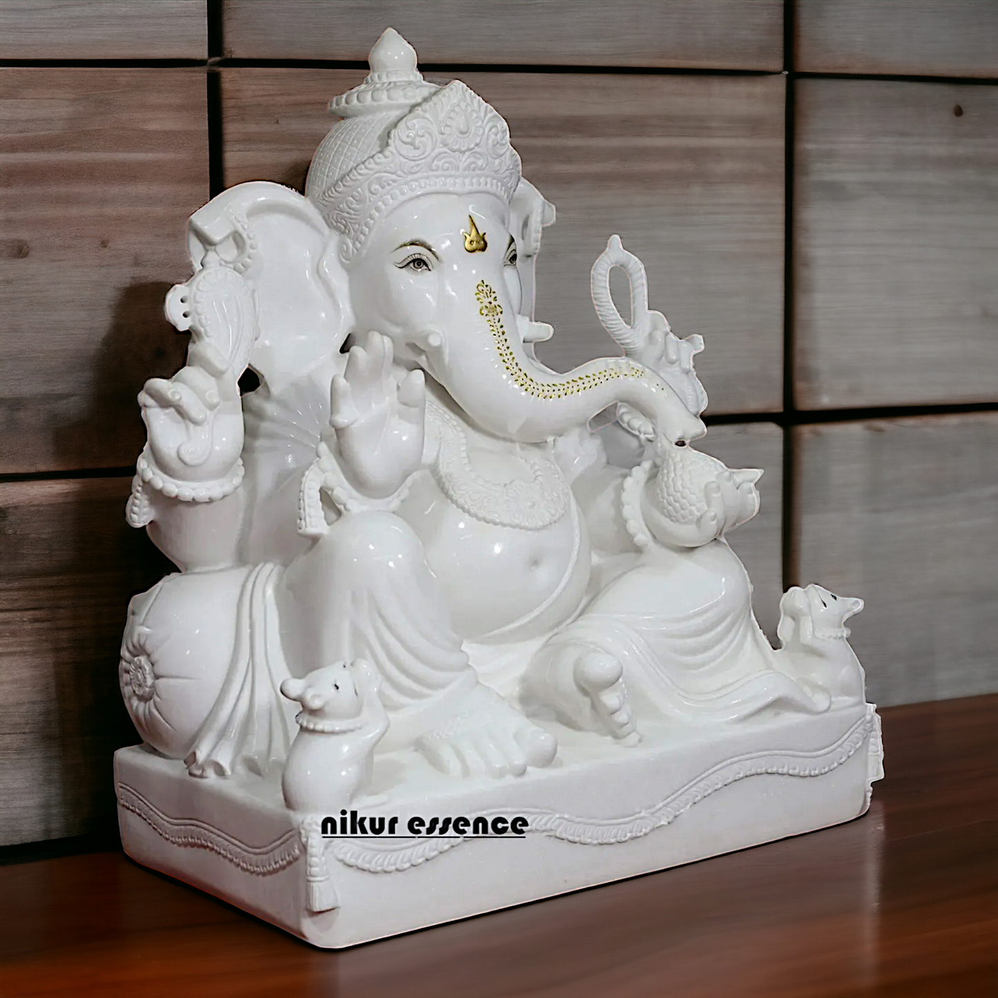 Big Vinayaka Ganesha Sitting marble statue - 36 Inches