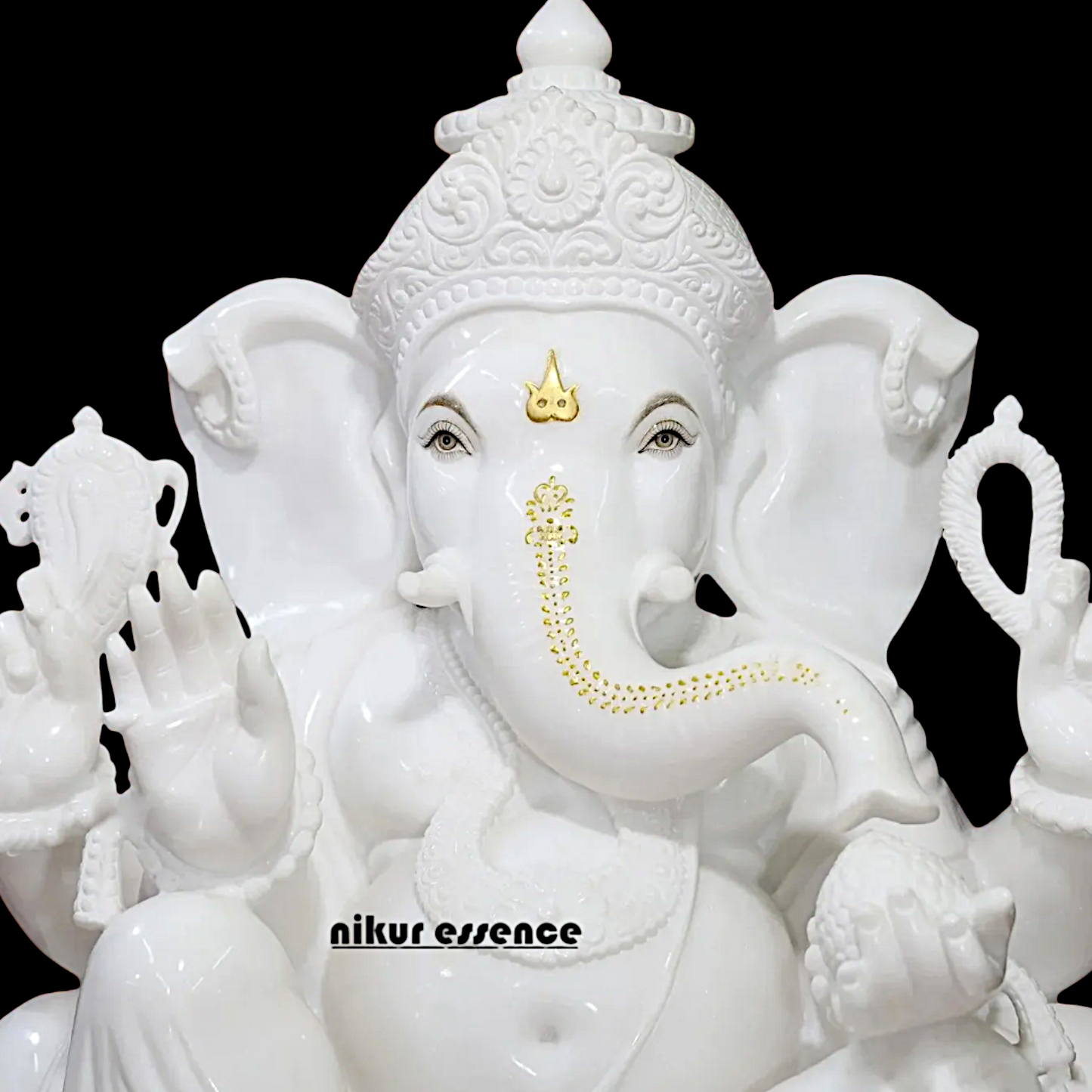 Big Vinayaka Ganesha Sitting marble statue - 36 Inches