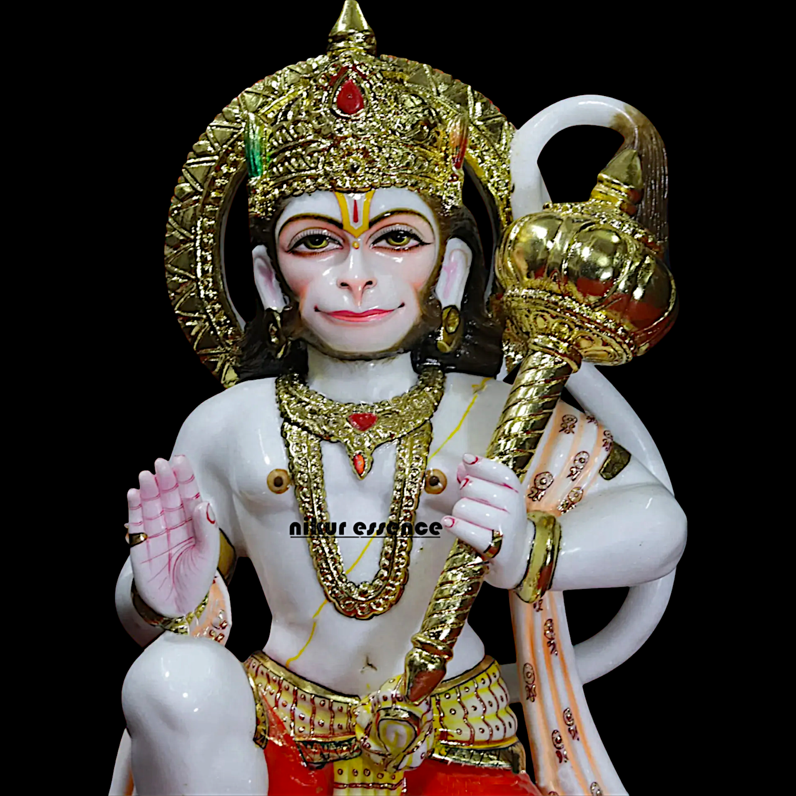 Large Hanuman with Gada Marble idol - 30 inches