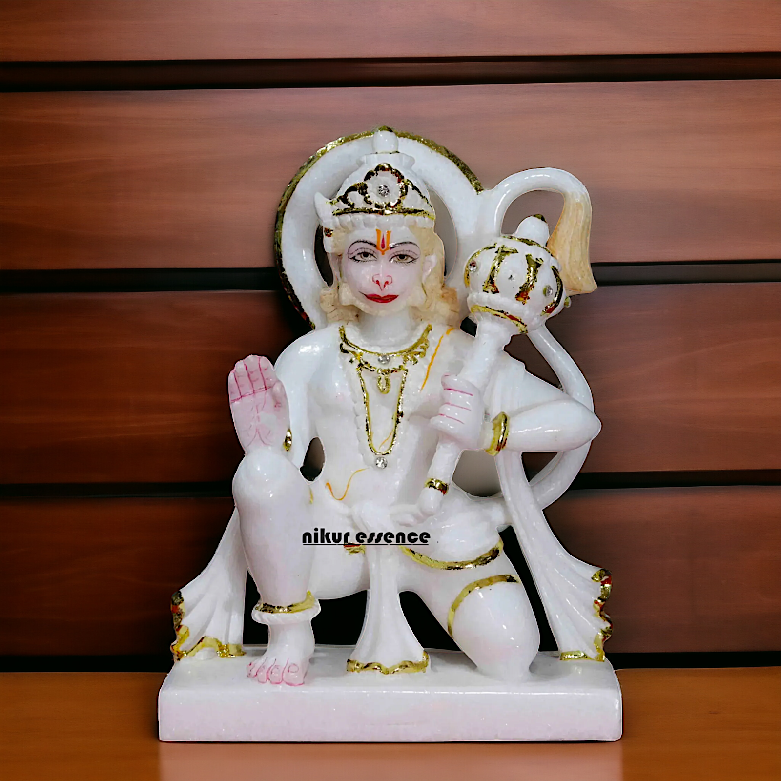 Hanuman Monkey God blessing Marble idol - 8 inches