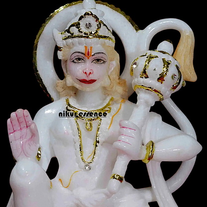 Hanuman Monkey God blessing Marble idol - 8 inches