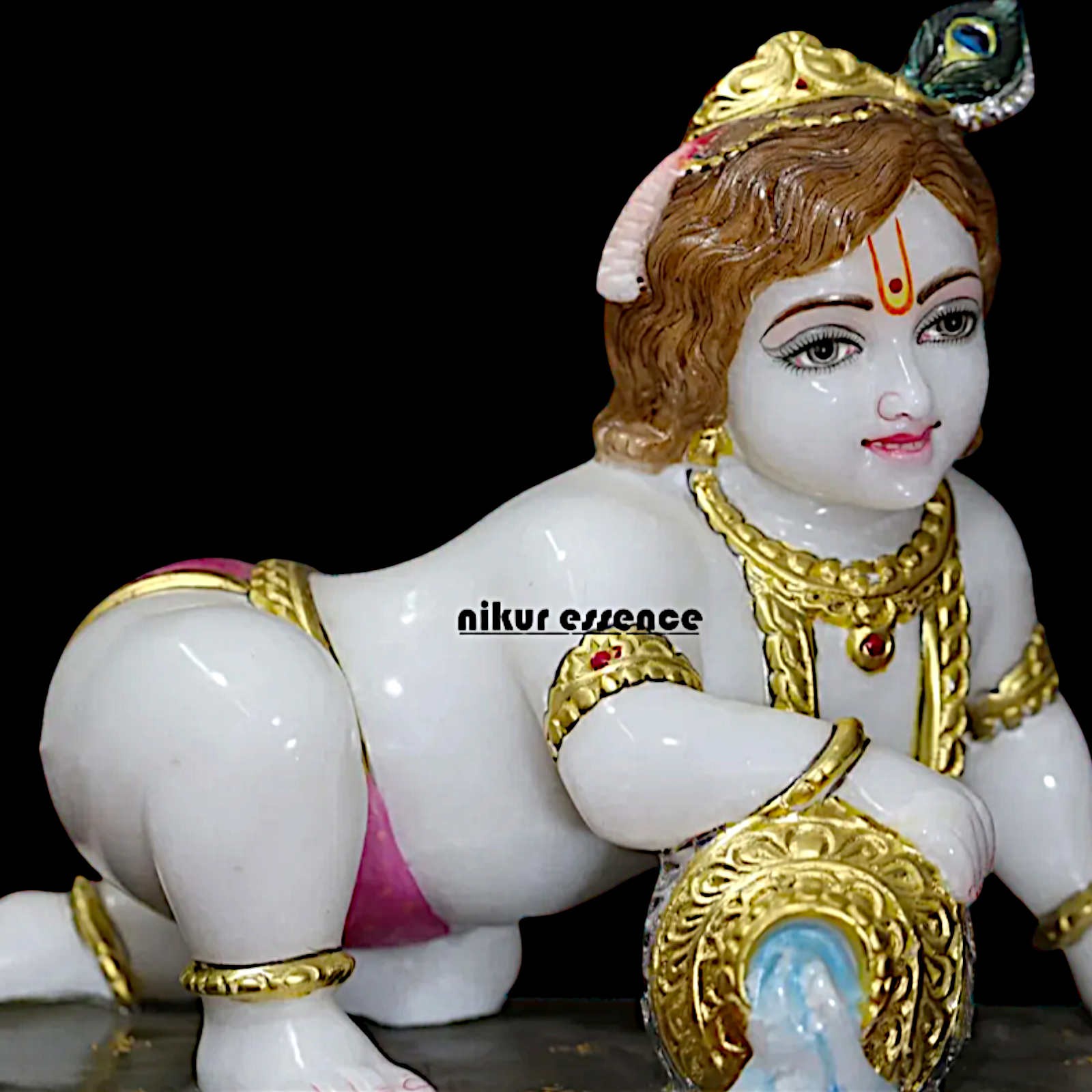 Bal Krishna with Matki Marble idol - 14 inches