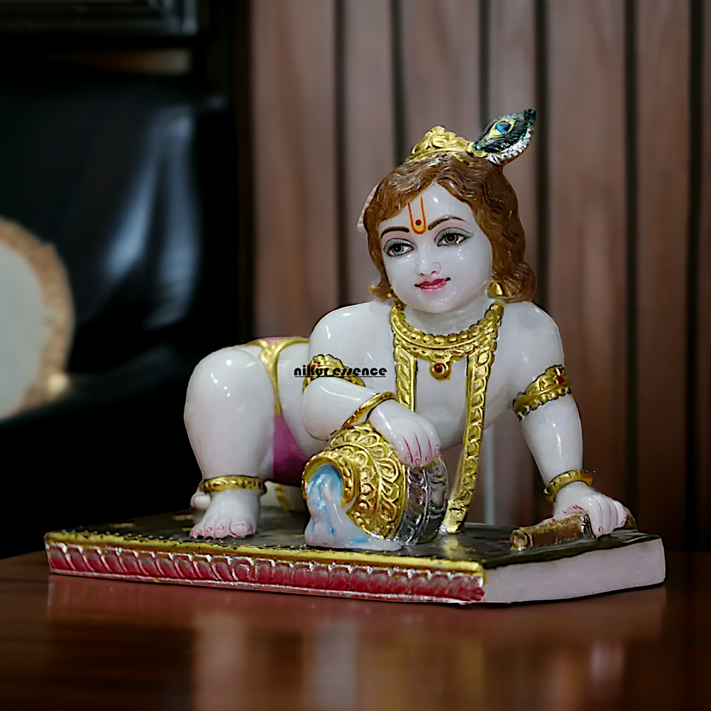 Bal Krishna with Matki Marble idol - 14 inches