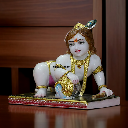 Bal Krishna with Matki Marble idol - 14 inches