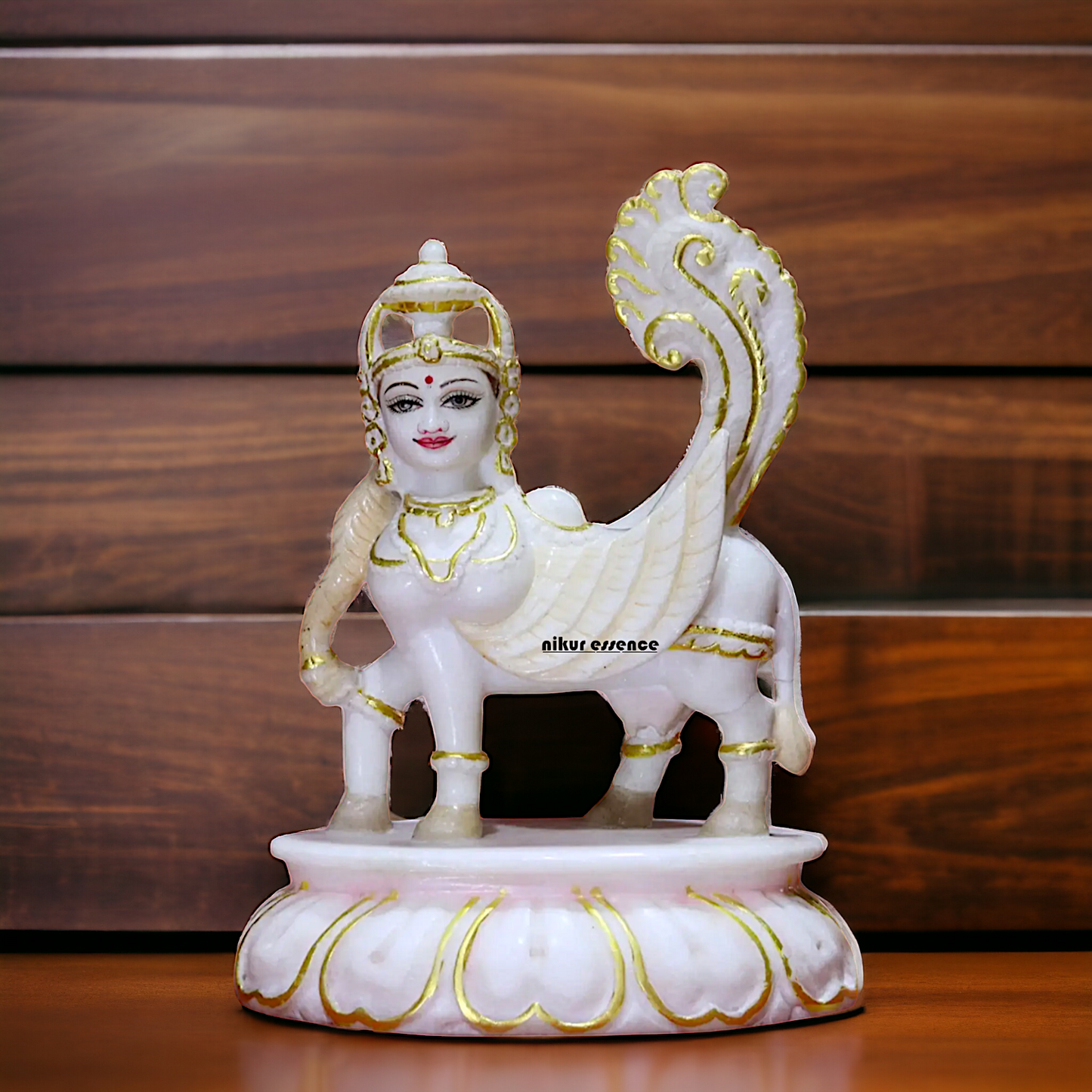 Kamadhenu cow beautiful Marble idol - 9 inches