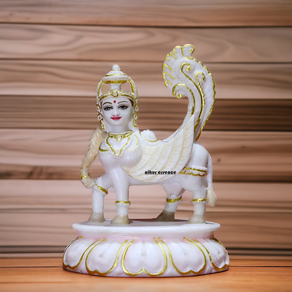 Kamadhenu cow beautiful Marble idol - 9 inches