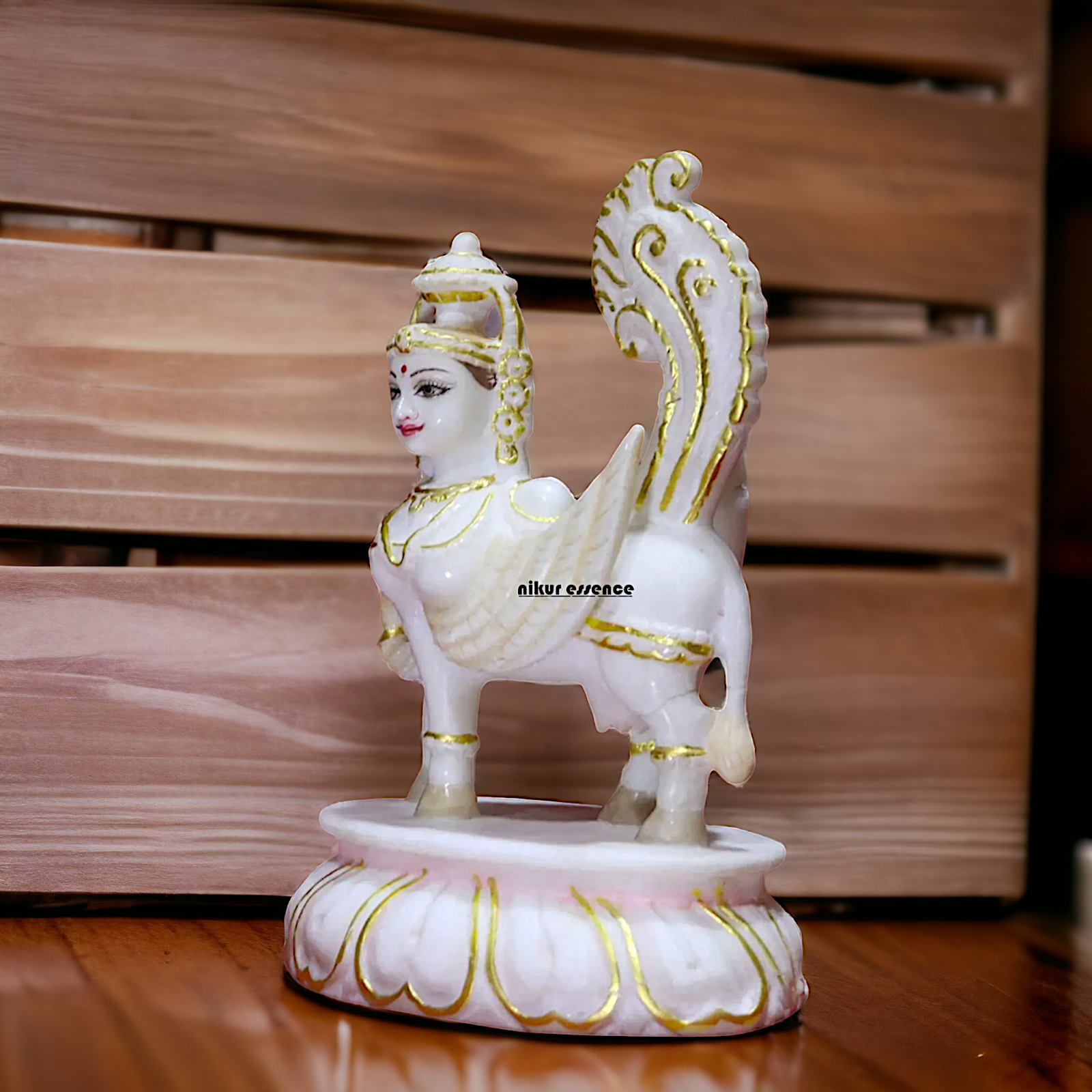 Kamadhenu cow beautiful Marble idol - 9 inches