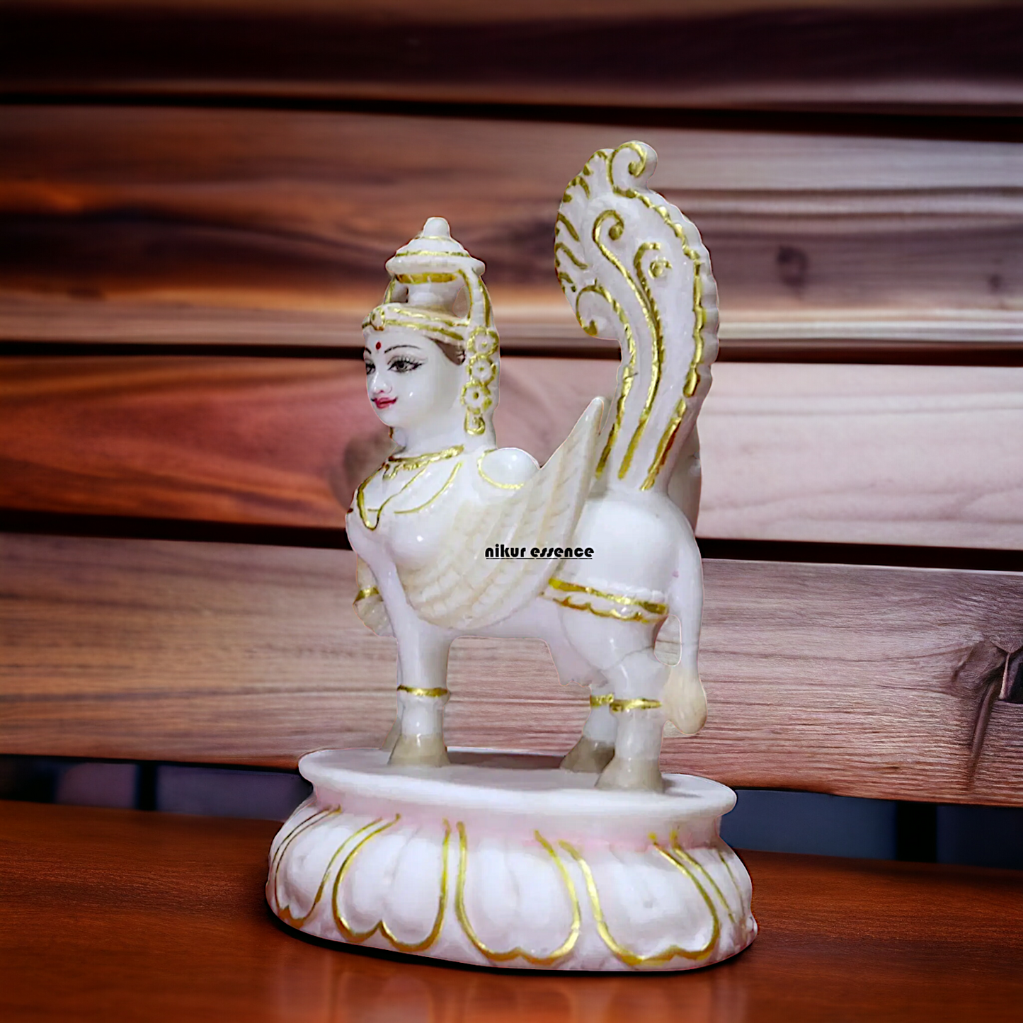 Kamadhenu cow beautiful Marble idol - 9 inches