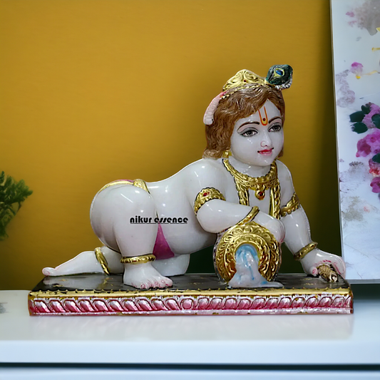 Bal Krishna with Matki Marble idol - 14 inches