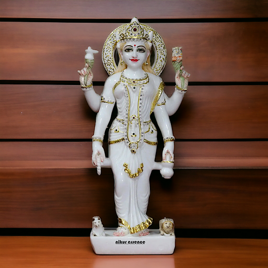 Maa Parvati standing marble statue - 18 inches