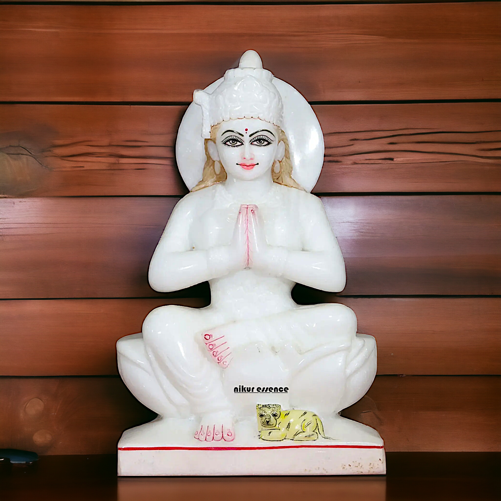 Maa Parvati seated marble idol - 1 Feet