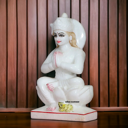 Maa Parvati seated marble idol - 1 Feet