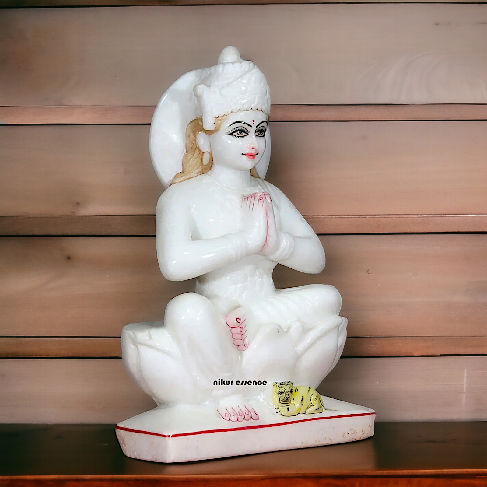 Maa Parvati seated marble idol - 1 Feet