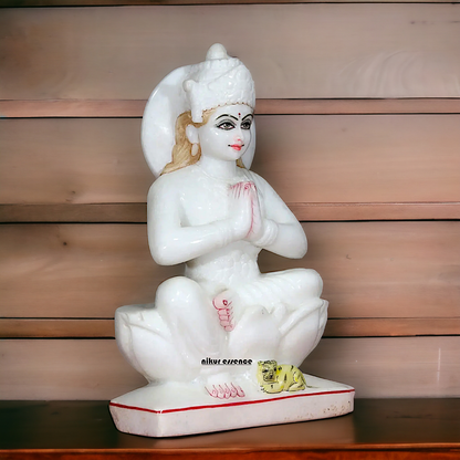 Maa Parvati seated marble idol - 1 Feet