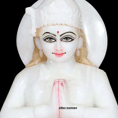 Maa Parvati seated marble idol - 1 Feet