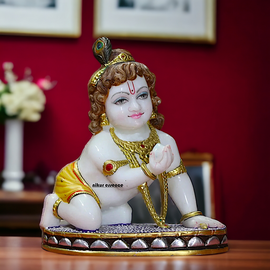 Marble Laddoo Gopal Krishna idol - 1 Feet