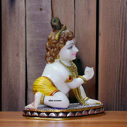 Marble Laddoo Gopal Krishna idol - 1 Feet