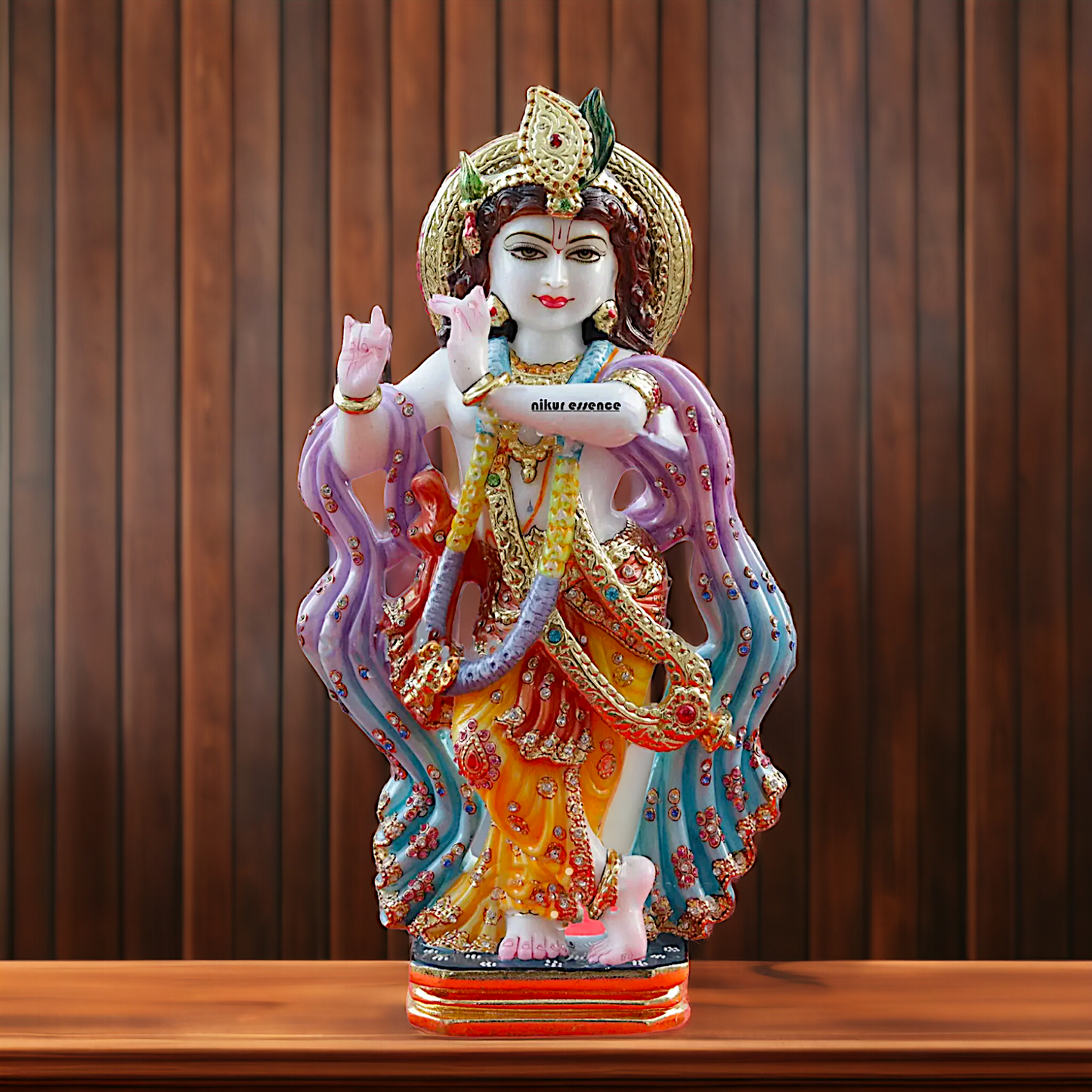 Marble Krishna with Playing Flute beautiful idol - 18 inches