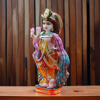 Marble Krishna with Playing Flute beautiful idol - 18 inches